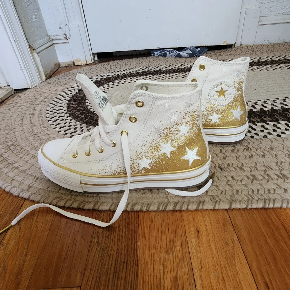 Converse High-Top - White and Gold